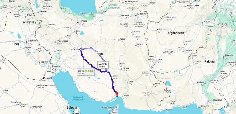 سفر زمینی به کیش از اصفهان
